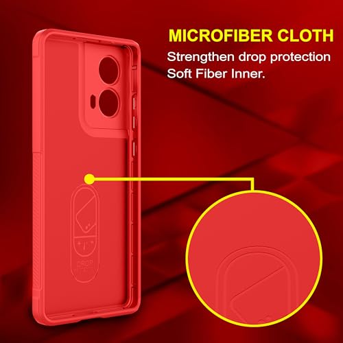 Image of amazon basics Back Case Cover for Motorola Moto G85 5G | Compatible for Motorola Moto G85 5G Back Case Cover | Liquid Silicon Magic with Camera Protection | Red