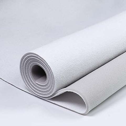 SBWLKJ Suede Headliner Fabric with 1/9" Foam Backing 98"×60" Car Headliner Upholstery Fabric for Automotive RV Boat Home Interior Replacement Repair 60" Wide, White Cover
