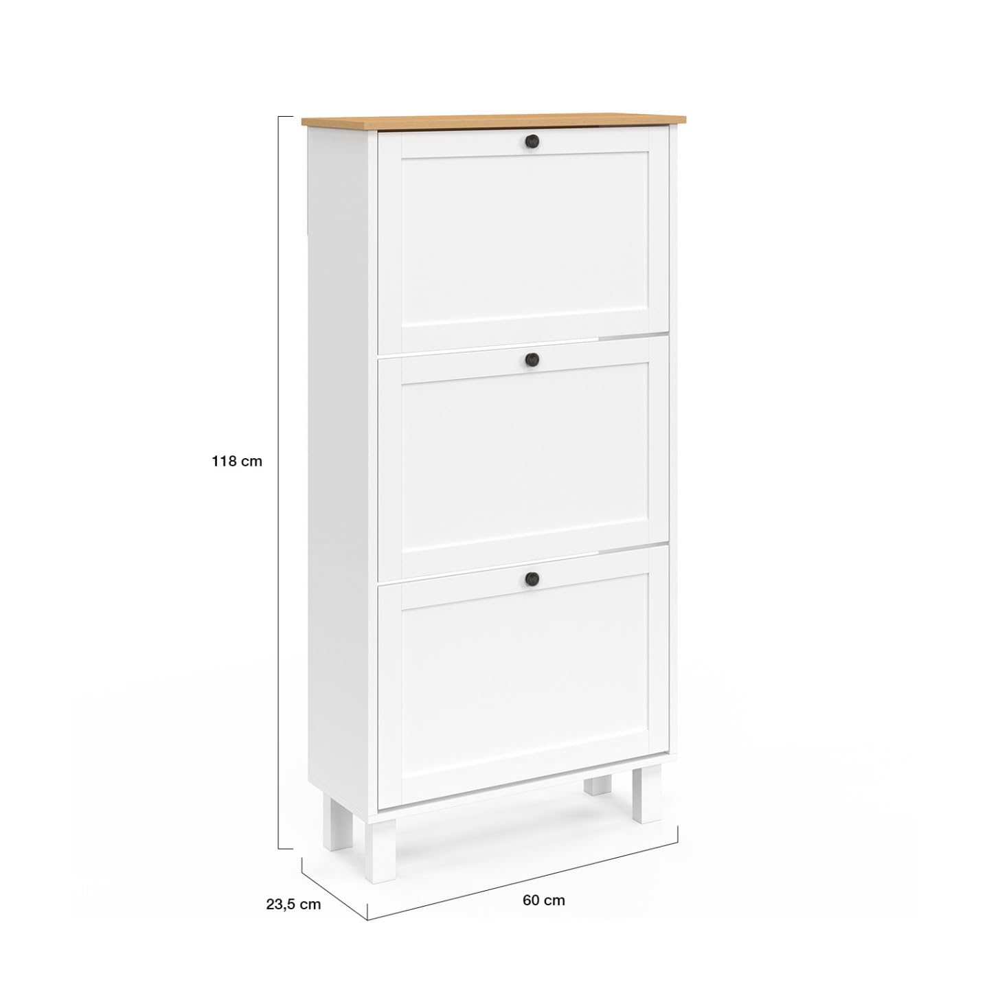 IDMarket - Meuble à Chaussures 18 Paires Achille Blanc et Plateau Bois