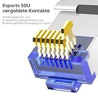 RJ45 Netzwerk-Steckverbinder 4 Stück, 10 Gigabit, Werkzeuglos, Vergoldetes Kupfer, 22-26 AWG, für Gaming und Büro (Cat6A FTP) – Ansicht 4
