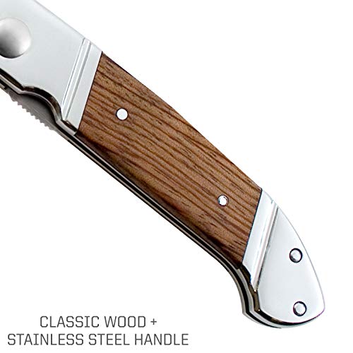 image for SOG Wood Folding Pocket Knife - Fielder Folding Knife, Gentlemans Knif