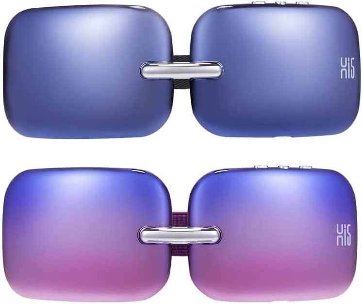 Master Massage E10 Eye Massager Heat & Vibration Relieves Migraines,Dark Circles, Puffiness. Ultra Lightweight, Chic & Stylish, Improve Eye Circulation, Dry Eye, Heated for Eye Relax - Purple+ Blue
