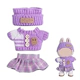 Ajuste preciso para muñecas de 17 cm: este atuendo está especialmente diseñado para muñecas de peluche de 17 cm (muñecas coleccionables/muñecos de trapos) y se ajusta perfectamente, ya sea sentado o de pie. Confirme el tamaño de su muñeca antes de comprar, ya que las proporciones del cuerpo pueden variar