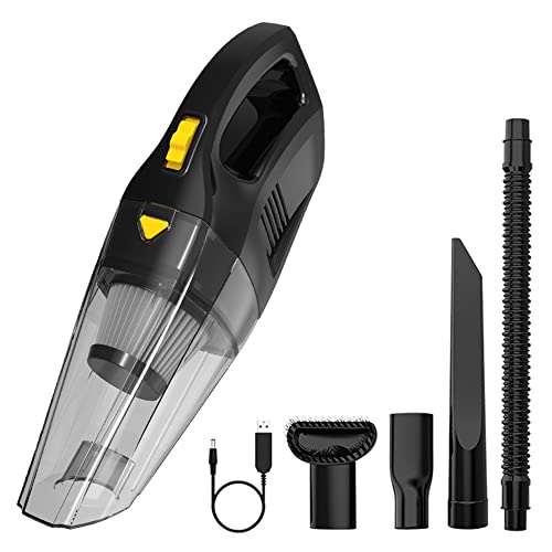 ERYUE Aspirador de mano 7000PA Aspirador de mano portátil de succión fuerte Inalámbrico, 120W Alta potencia 2200mah Recargable Ligero Aspirador de automóvil en seco húmedo