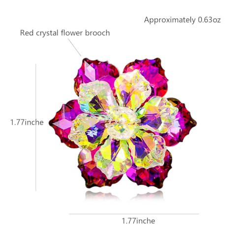 Image of Rhinestone Sunflower Brooch Pin for Women Red Black Purple Large Flower Broochs Snowflake Brooch Marquise Wreath Brooches Jewelry