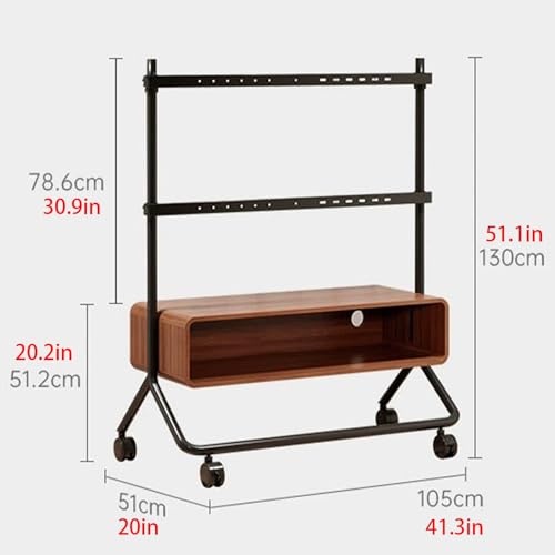 Soporte móvil para TV con ruedas, ajustable en altura miniatura 2