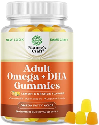 Vegetarian Omega 3 Gummies for Adults - Vegetarian Omega 3 6 9 DHA Gummies for Brain Bone and Heart Health and Joint Support - Burpless Halal Fish Free Plant Based Omega 3 Supplement for Men and Women