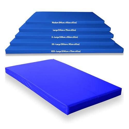Kosiproducts Gym Crash Mat, High Density Medium Firm 9CM Thick Foam, [Royal Blue, Medium]