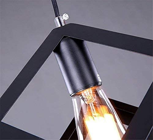 Iluminación interior moderna con lámpara de techo industrial de metal en cubo para espacios acogedores 3