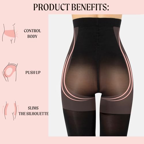 Image of CALZITALY HIGH WAIST PANTYHOSE | OPAQUE SHAPING TIGHTS | WINTER PANTYHOSE | 80 DEN | BLACK | S, M, L, XL | ITALIAN HOSIERY |
