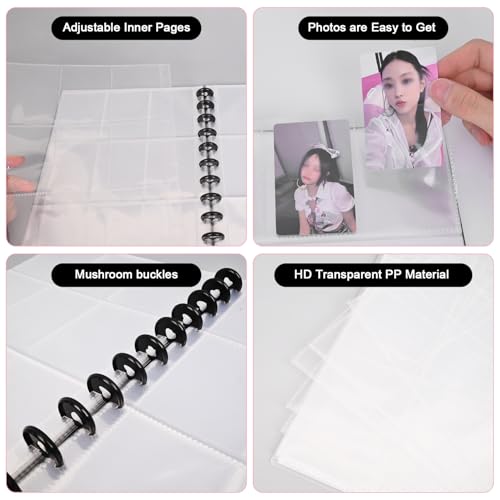 Classeur pour cartes photo A4 Kpop avec 30 pages intérieures 5 x 7,6 cm, album photo pour cartes à collectionner Fujifilm Instax Mini Polaroid, noir – vue 3