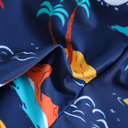 Image of Ohrwurm Baby Boy Swim Trunks Cartoon Print Elastic Waist Swimming Shorts Beach Board Bathing Suit Swimwear