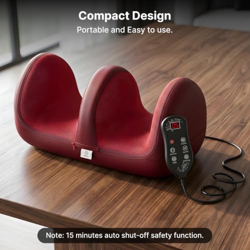 Image of pTron Revivo X1 Shiatsu Foot & Calf Massager with Heat, Relief for Tired Muscles & Plantar, Deep Tissue Massager, Improves Blood Circulation, Pain Relief (Maroon)