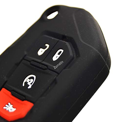 Image of Silicone Remote Key Fob Case Covers Protectors for Jeep Wrangler Rubicon 392 JL JLU Wagoneer Gladiator JT Flip Fold Remote