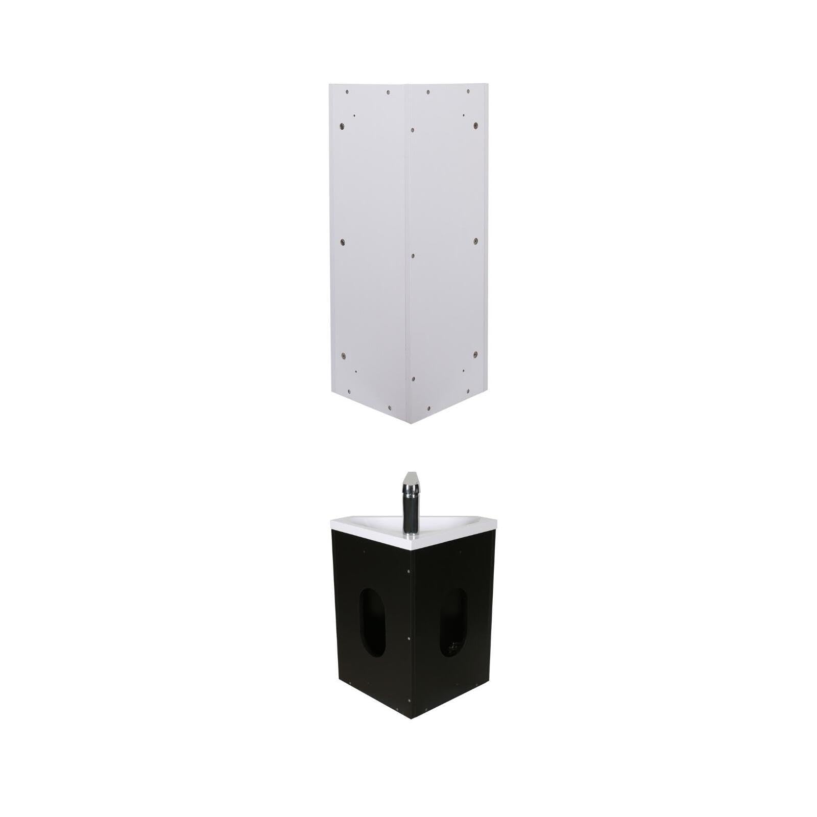 MOB-IN Ensemble Lave-Mains d'angle SKINO + Vasque + Armoire de Toilette