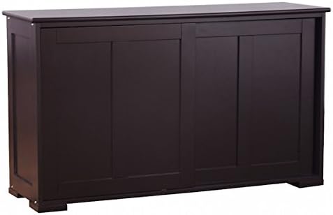 HPW Brown Kitchen Storage Cabinet Pantry Sideboard Buffet Cupboard Large Sliding Door Two Shelves Spacious Top Durable Wooden Construction Space Saving Design Perfect for Dining Room Restaurant