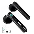 CHEN LCLILICHEN Smart Electronic Fingerprint Door Lock, Keyless Entry with Handle, Codes, APP, IC Cards, Fingerprints, Keys, for Home Bedroom Apartment (Black)