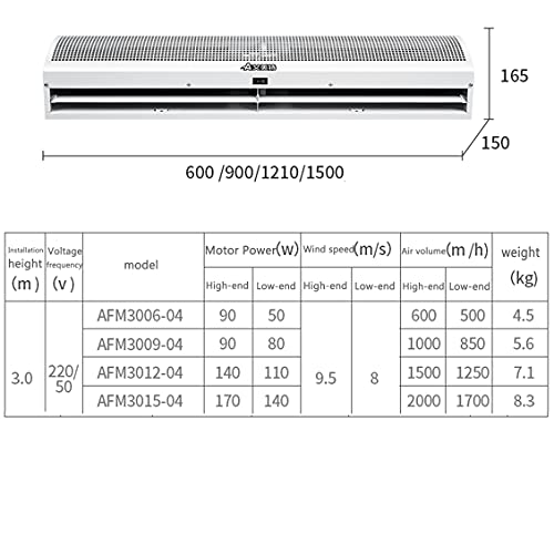 Luchtgordijnmachine Commerciële Geluidsarme Natuurlijke Wind Elektrisch Luchtgordijn Met Afstandsbediening Warmte… - Image 3