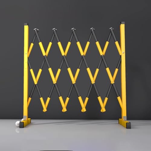 Genérico Barrera metálica expandible y Duradera: Barrera de Seguridad móvil de Acero Ajustable con Ruedas, Valla de tráfico retráctil para Mayor Seguridad y flexibilidad (roja, 2,5 m/8,2 pies).
