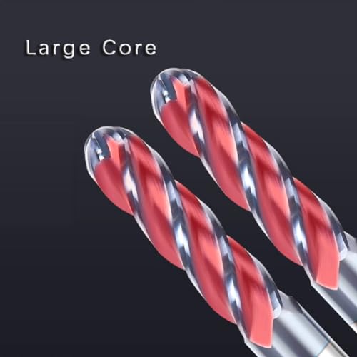 Image of 5Pcs Carbide Ball Nose CNC Router Bits 1 /4 inch Cutting Diameter Milling Tool HRC45, 1 /4 inch Shank UpCut Spiral End Mill (5pcs)