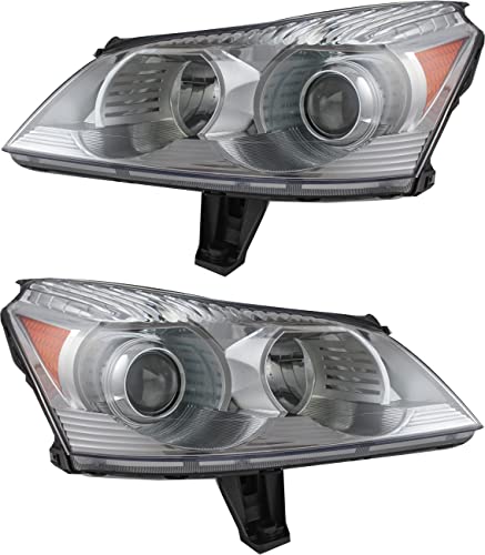 Gold Shrine For Chevrolet Chevy Traverse Headlights Lamps Set 2009 2010 2011 Halogen Driver and Passenger Side