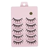 MotiveTech Pestañas Postizas Estilo Manga, 10 Unidades, Ligeras, con Forma de D, Estilo Anime, para Un Look Casual, Citas, Espectáculos Y