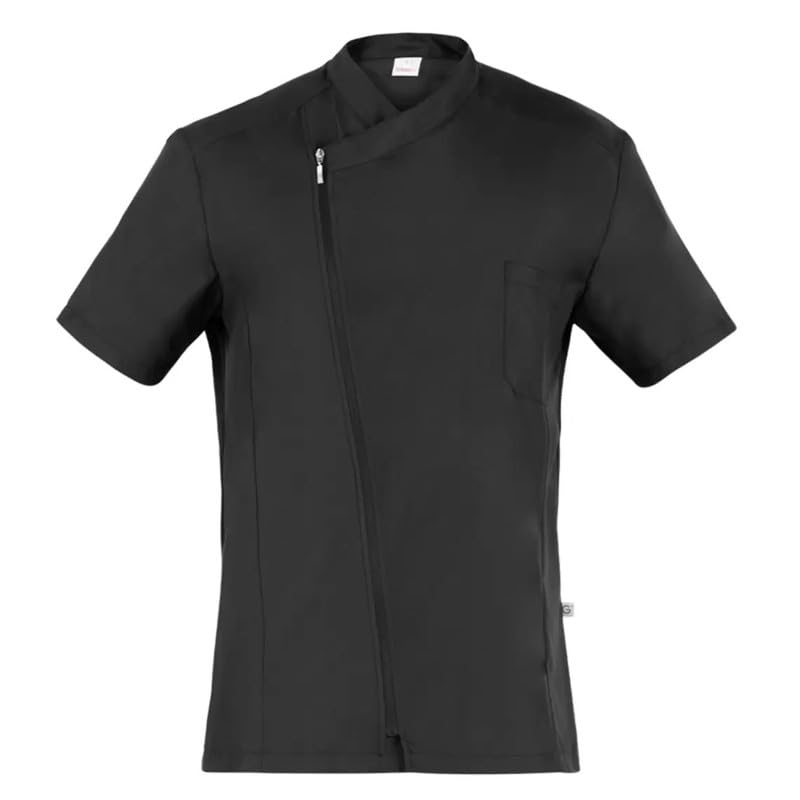 Giblor's Casacca MAURIZIO da Infermiere Dottore Manica Corta Slim Fit NERO