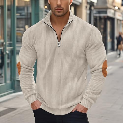 Sudadera Vintage Cuello Alto Hombre Beige Talle S miniatura 3
