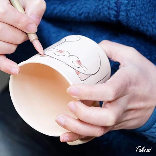 Set 2 tazas cerámica japonesa teñidas a mano 12 fl oz miniatura 3