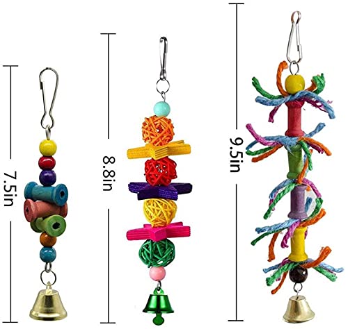 Vogelspeelgoed 10 stks A Pack Bird Parrot Accessoires Perch Swing Bell Mirror Chewing Toys Set voor kleine parkieten… - Afbeelding 3