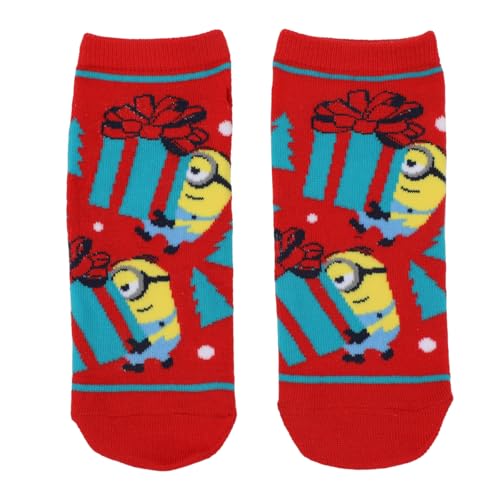 Bioworld Meias femininas Meu Malvado Favorito Natal Minions 5 pares, Dme Christmas, Tamanho Único