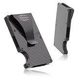 Rigid Minimalist Wallet for Men - RFID Blocking Carbon Fiber Money Clip Wallet