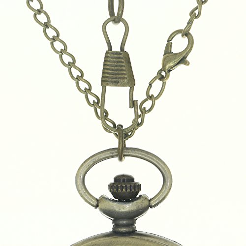 Bronze Poker Hollow Copper Skeleton Roman Numerial Case Arabic Dial Steampunk Men Women Gifts Alice In Wonderland Rabbit Pendant Poker Quartz Pocket Watches 1 Pc Necklace 1 Pc Clip Key Rib Chain #TOP4