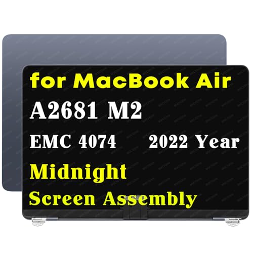 Image of A2681 M2 Screen Replacement for MacBook Air M2 A2681 | EMC 4074 Retina 2022 Year Full LCD Screen Display Assembly MLY33 MLY43 MLY33LL /A MLY43LL /A (Midnight)
