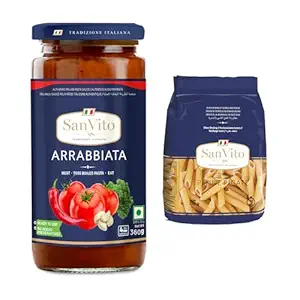 Pasta Sauce, Arrabbiata, 360 g + San Vito Durum Wheat Pasta, Penne, 250 g (MRP: 100/- for Free)