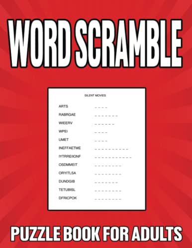 Word Scramble Puzzle Book For Adults: Large Print Word Jumbles for Men and Women