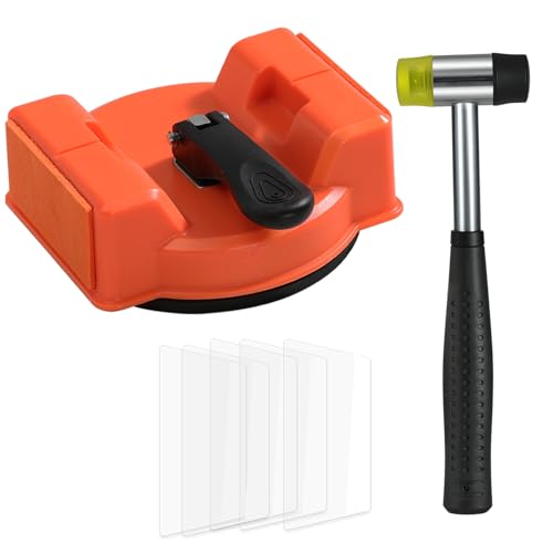 2026 Upgraded Floor Gap Fixer Tool with 5PCS Sticky Pads and Rubber Mallet, Dual-Sided Striking Vacuum Suction Plank Gap Repair Kitfor Vinyl, Wood, Laminate Floor