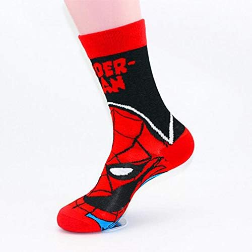 Jintong 6Pairs Men Socks Novel Comics Avenger Captain America Cartoon Socks Batman Superman Iron Man Hulk Socks Women Cotton Couple Sox
