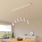 Ampoule: Non creative cables Suspension à 6 Bras avec XXL Rose-One rectangulaire 675 mm complète avec câble Textile et Abat-Jour en métal Tub-E14 - Blanc Mat Dibond, sans Ampoule