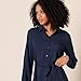 Amazon Essentials Women's Georgette Long Sleeve Midi Length Shirt Dress, Navy, Large