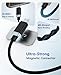 Magtame StayCable 2Pack USB A to USB C Cable with Magnetic Holder 5FT, 3A Fast Charging Type-C Charger Cord, Anti-Drop Nylon Braided Cable for iPhone 17/16, Galaxy, Bedside, Desk, Car Cord Management