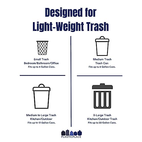 Plasticplace 6 Gallon Trash Bags │ 6 Microns │ Clear Garbage Can Low Density Liners │ 20\" x 22\" (100 Count) - Thumbnail 4