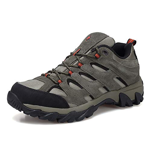 FANTURE Men's Lightweight Hiking Shoes Camping Shoes Outdoor Sneakers U419FSYDX002-Mixed Olives Waterproof-45