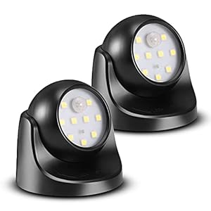 ProGreen 6000K Battery Motion Sensor Light Outdoor Waterproof Wireless LED Battery Powered Wall Light Auto On/Off Night Light 2 Pack Cool White
