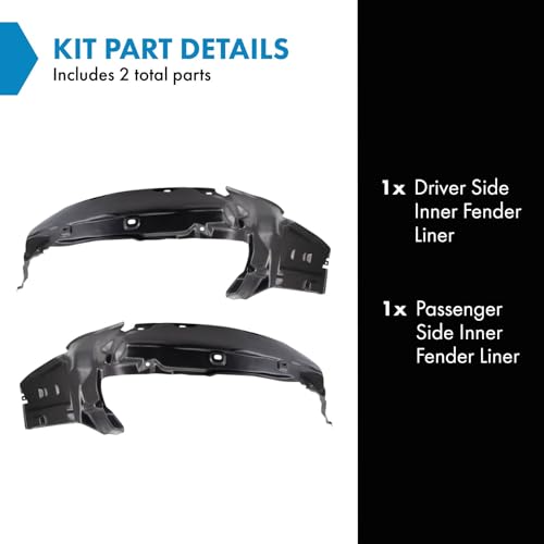 Image of TRQ Inner Fender Liner Set Compatible with 1997-1999 Acura CL AC1248107 AC1249107