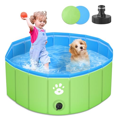 Hundepool für Große & Kleine Hunde, 80cm Faltbarer Hunde Pools...