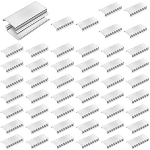 Image of Universal Aluminum Window Screen Pull Tabs Replacement, 50-Pack Durable UV-Resistant Breakage-Proof Flat Groove (C-Shaped) Clip Tabs - Better Than Plastic​​