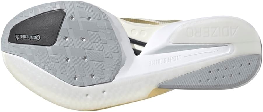 adidas, Womens, Adizero Boston 13 Running Shoes, Chalk White/Gold Metallic/Orange Tint, 5, B - Medium