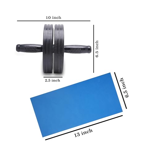 Image of Instafit AB Roller Wheel for Men and Women for Abdominal Exercise Core Workouts with Knee Mat (Multicolor) (Grey)