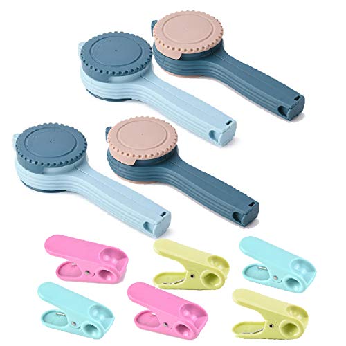 Xumier 10pcs Tütenclips aus Kunststoff Dichtungsclip Verschlussklammern Verschlussclips Tüten Lebensmittelbeutel für Lebensmittel und Snacks Lagerung + Kleine runde Dichtungsklammern Cover